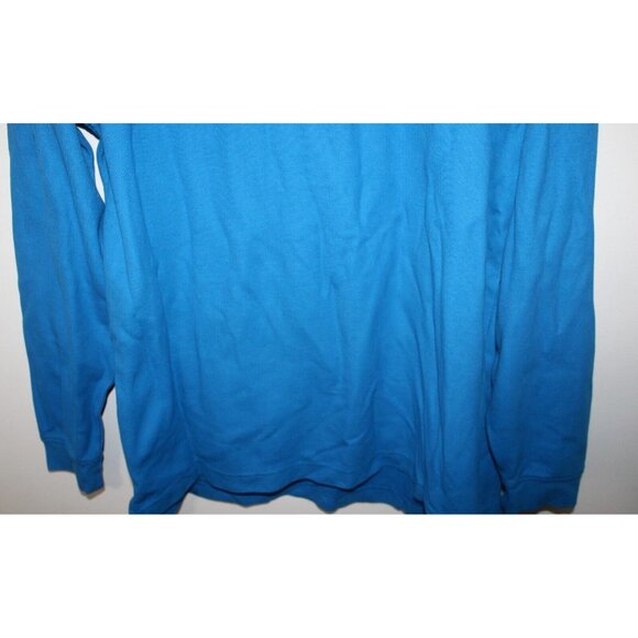 LL Bean Mens Blue Long Sleeve Cotton Polo Shirt L - Picture 3 of 5